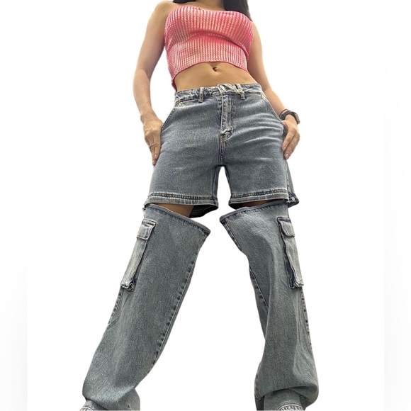 🔵171B. Versatile Cargo to Short Denim Bottom